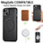 Funda Silicona Goma de Cuero Carcasa con Magnetico S02D para Apple iPhone 15