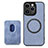 Funda Silicona Goma de Cuero Carcasa con Magnetico S08D para Apple iPhone 13 Pro Max