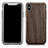 Funda Silicona Goma Patron de Grano de Madera para Apple iPhone X Gris