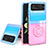 Funda Silicona Ultrafina Carcasa Transparente con Anillo de dedo Soporte S02 para Samsung Galaxy Z Flip3 5G