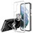 Funda Silicona Ultrafina Carcasa Transparente con Magnetico Anillo de dedo Soporte S01 para Samsung Galaxy S21 FE 5G