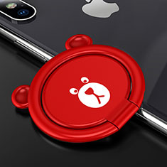 Anillo de dedo Soporte Magnetico Universal Sostenedor De Telefono Movil S14 para Oppo A53 Rojo
