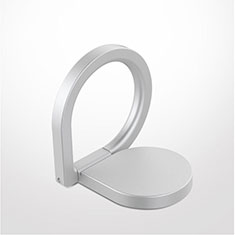 Anillo de dedo Soporte Magnetico Universal Sostenedor De Telefono Movil Z08 para HTC Desire 21 Pro 5G Plata