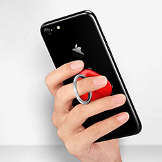 Anillo de dedo Soporte Universal Sostenedor De Telefono Movil R02 para Oppo A96 5G Rojo