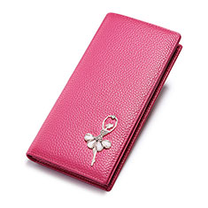 Bolso Cartera Protectora de Cuero Bailarina Universal para Samsung Galaxy Note 3 Rosa Roja