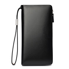 Bolso Cartera Protectora de Cuero Universal H03 para Sony Xperia 10 V Negro