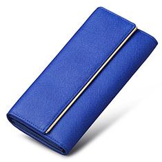 Bolso Cartera Protectora de Cuero Universal K01 para Wiko Fizz Azul