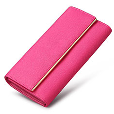 Bolso Cartera Protectora de Cuero Universal K01 para Samsung Galaxy K Zoom Rosa Roja