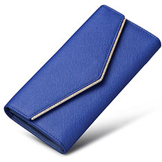 Bolso Cartera Protectora de Cuero Universal K03 para Vivo V25 Pro 5G Azul