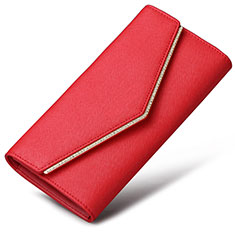 Bolso Cartera Protectora de Cuero Universal K03 para Samsung Galaxy A15 4G Rojo