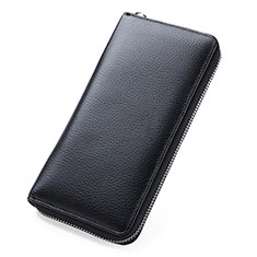 Bolso Cartera Protectora de Cuero Universal K05 para Samsung Galaxy Advance SM-G350e Negro