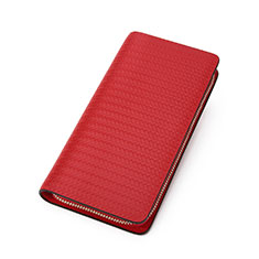 Bolso Cartera Protectora de Cuero Universal K10 para Samsung Galaxy K Zoom Rojo