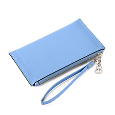 Bolso Cartera Protectora de Cuero Universal K15 para Samsung Galaxy Note 4 Azul