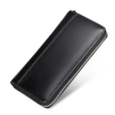 Bolso Cartera Protectora Funda de Cuero Lichee Patron Universal H36 para Samsung Galaxy S6 Edge SM-G928f Negro