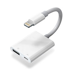 Cable Adaptador Lightning a USB OTG H01 para Apple iPad 4 Blanco