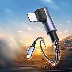 Cable Adaptador Type-C USB-C a Lightning USB H01 para Apple iPad Air 5 10.9 (2022) Gris Oscuro