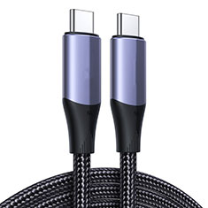 Cable Adaptador Type-C USB-C a Type-C USB-C 100W H03 para Samsung Galaxy Book S 13.3 SM-W767 Gris Oscuro