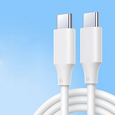 Cable Adaptador Type-C USB-C a Type-C USB-C 100W H04 para Apple iPad Pro 12.9 (2021) Blanco