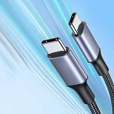 Cable Adaptador Type-C USB-C a Type-C USB-C 100W H05 para Samsung Galaxy Book S 13.3 SM-W767 Gris Oscuro