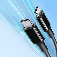 Cable Adaptador Type-C USB-C a Type-C USB-C 100W H05 para Samsung Galaxy Book S 13.3 SM-W767 Negro