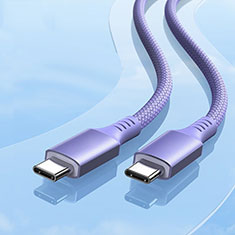Cable Adaptador Type-C USB-C a Type-C USB-C 100W H06 para Samsung Galaxy Book S 13.3 SM-W767 Morado