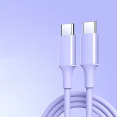 Cable Adaptador Type-C USB-C a Type-C USB-C 60W H05 para Apple iPhone 15 Morado