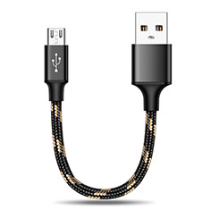 Cable Micro USB Android Universal 25cm S02 para Sharp Aquos R8 Pro Negro