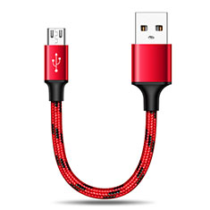 Cable Micro USB Android Universal 25cm S02 para Handy Zubehoer Mikrofon Fuer Smartphone Rojo