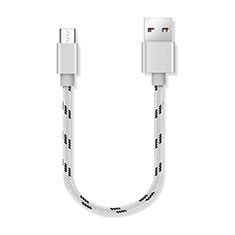 Cable Micro USB Android Universal 25cm S05 para Sharp Aquos R7s Plata