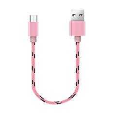 Cable Micro USB Android Universal 25cm S05 para Handy Zubehoer Staubstecker Staubstoepsel Rosa