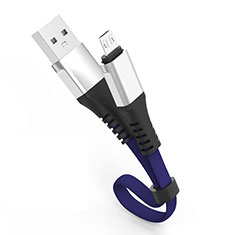 Cable Micro USB Android Universal 30cm S03 para Handy Zubehoer Mikrofon Fuer Smartphone Azul