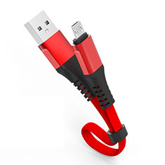 Cable Micro USB Android Universal 30cm S03 para Handy Zubehoer Mikrofon Fuer Smartphone Rojo