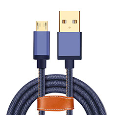Cable Micro USB Android Universal A11 para Handy Zubehoer Mikrofon Fuer Smartphone Azul