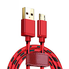 Cable Micro USB Android Universal A14 para Samsung Galaxy S6 Rojo