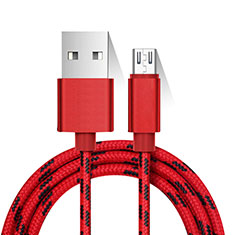 Cable Micro USB Android Universal M01 para Sharp Aquos R7s Rojo