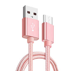 Cable Micro USB Android Universal M03 para Wiko View Lite Oro Rosa