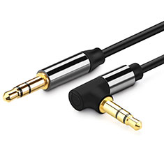 Cable Mini Jack de 3.5mm Adaptador Estereo Doble Macho Plano Audio A10 Negro