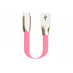 Cable Type-C Android Universal 30cm S06 para Handy Zubehoer Mikrofon Fuer Smartphone Rosa