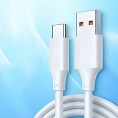 Cable Type-C Android Universal 6A H05 para Apple iPhone 15 Plus Blanco