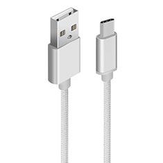Cable Type-C Android Universal T04 para Vivo Y100A 5G Plata
