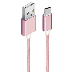 Cable Type-C Android Universal T04 para Handy Zubehoer Mikrofon Fuer Smartphone Rosa