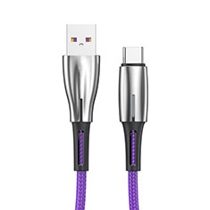 Cable Type-C Android Universal T12 para Wiko Rainbow 4G Morado