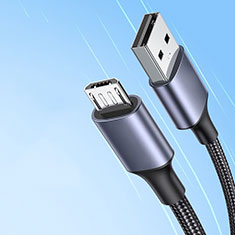 Cable USB 2.0 Android Universal 2A H01 para Apple iPhone 15 Gris