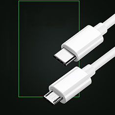Cable USB 2.0 Android Universal 2A H02 para Sharp Aquos Sense7 Blanco