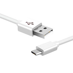 Cable USB 2.0 Android Universal A02 para Sharp Aquos R7s Blanco