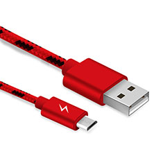 Cable USB 2.0 Android Universal A03 para Sharp Aquos R7s Rojo