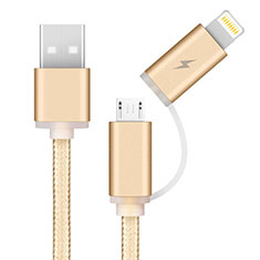 Cable USB 2.0 Android Universal A04 para Sharp Aquos R8 Pro Oro