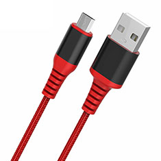 Cable USB 2.0 Android Universal A06 para Sharp Aquos R8 Pro Rojo