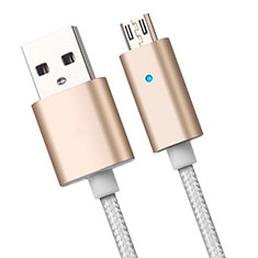 Cable USB 2.0 Android Universal A08 para Wiko Rainbow 4G Oro