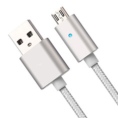 Cable USB 2.0 Android Universal A08 para Sharp Aquos R7s Plata